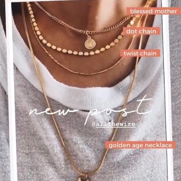 All The Wire Dot Chain Necklace Gold - Picture 2 of 5
